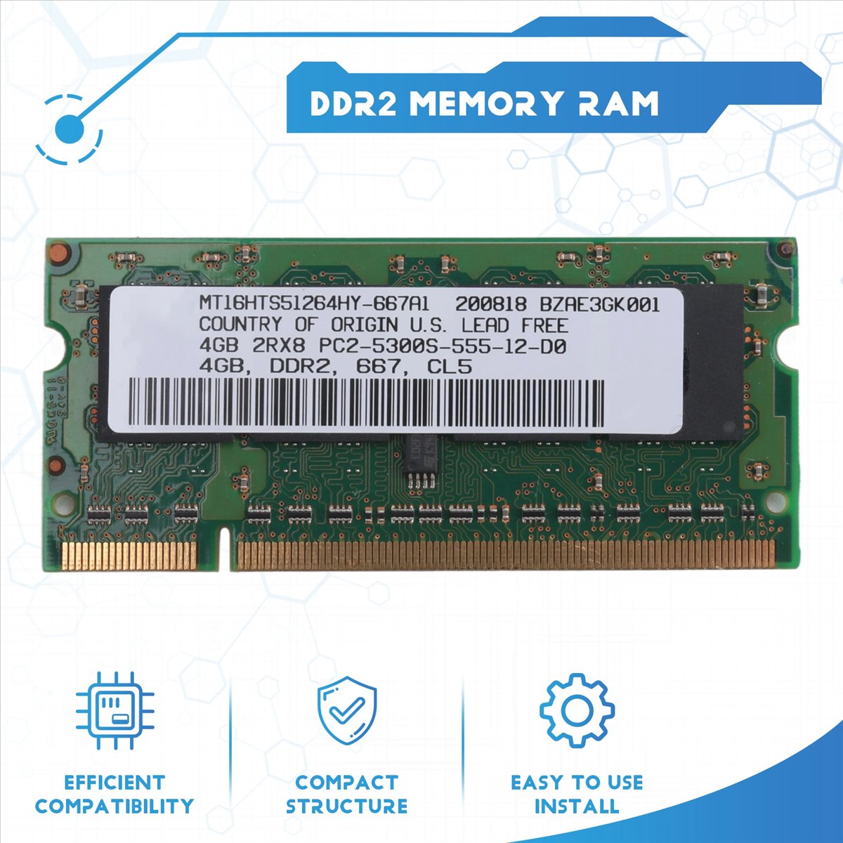 Ddr2 Ram - ABAN DDR2 4GB Memoria RAM per